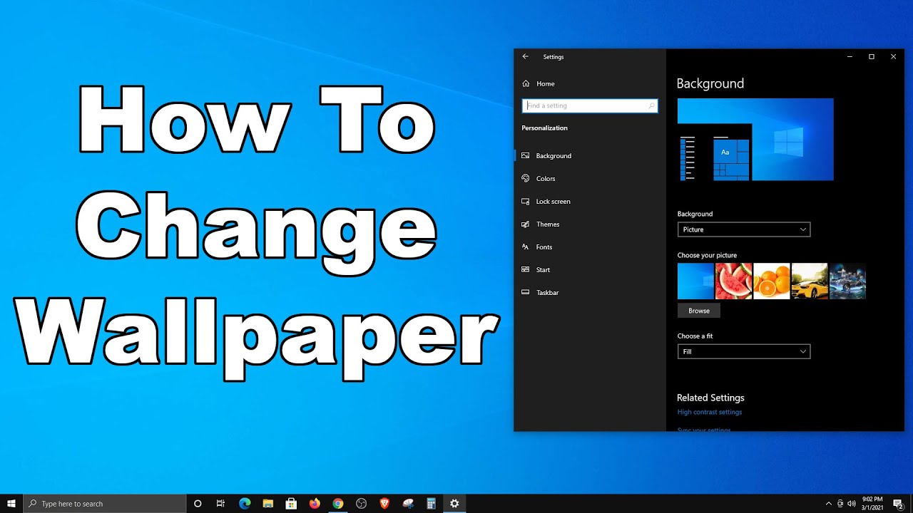 How to change the desktop background